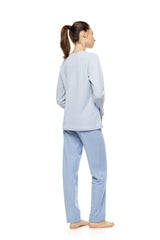 Pink Label - Pyjama Blue Cloud Plaid
