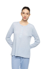 Pink Label - Pyjama Blue Cloud Plaid