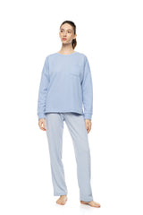 Pink Label - Pyjama Blue Cloud Plaid