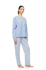 Pink Label - Pyjama Blue Cloud Plaid