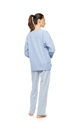 Pink Label - Pyjama Blue Cloud Plaid