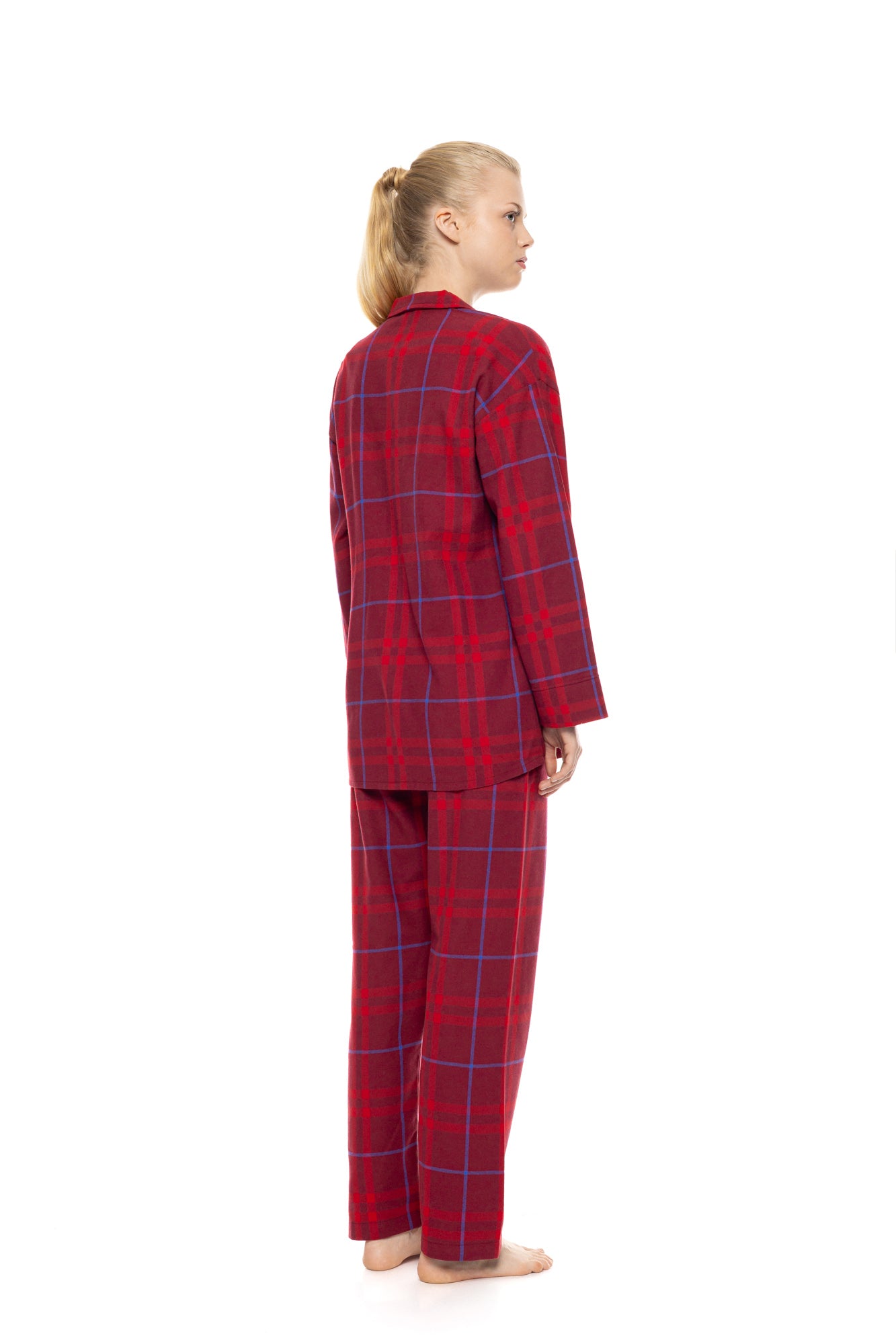 Pink Label - Pyjama Buttoned Cherry Plaid