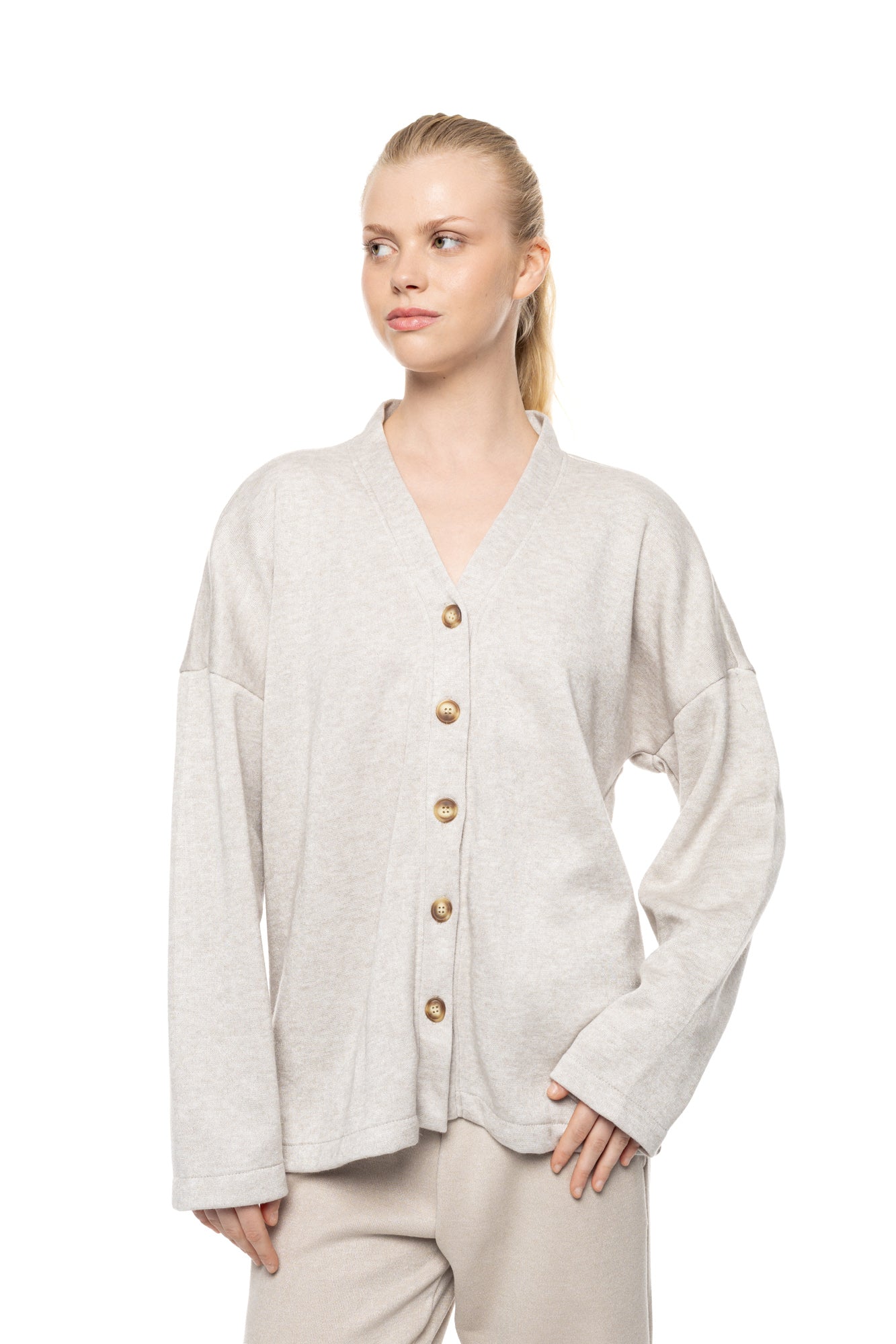 Pink Label - Robe Buttoned Soft Nutural