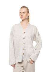 Pink Label - Robe Buttoned Soft Nutural