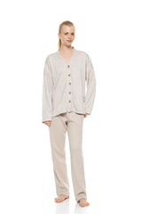 Pink Label - Robe Buttoned Soft Nutural