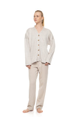Pink Label - Robe Buttoned Soft Nutural