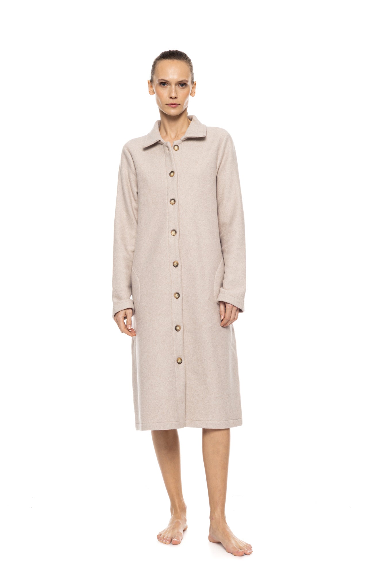 Pink Label - Robe Buttoned Fleece Alpine