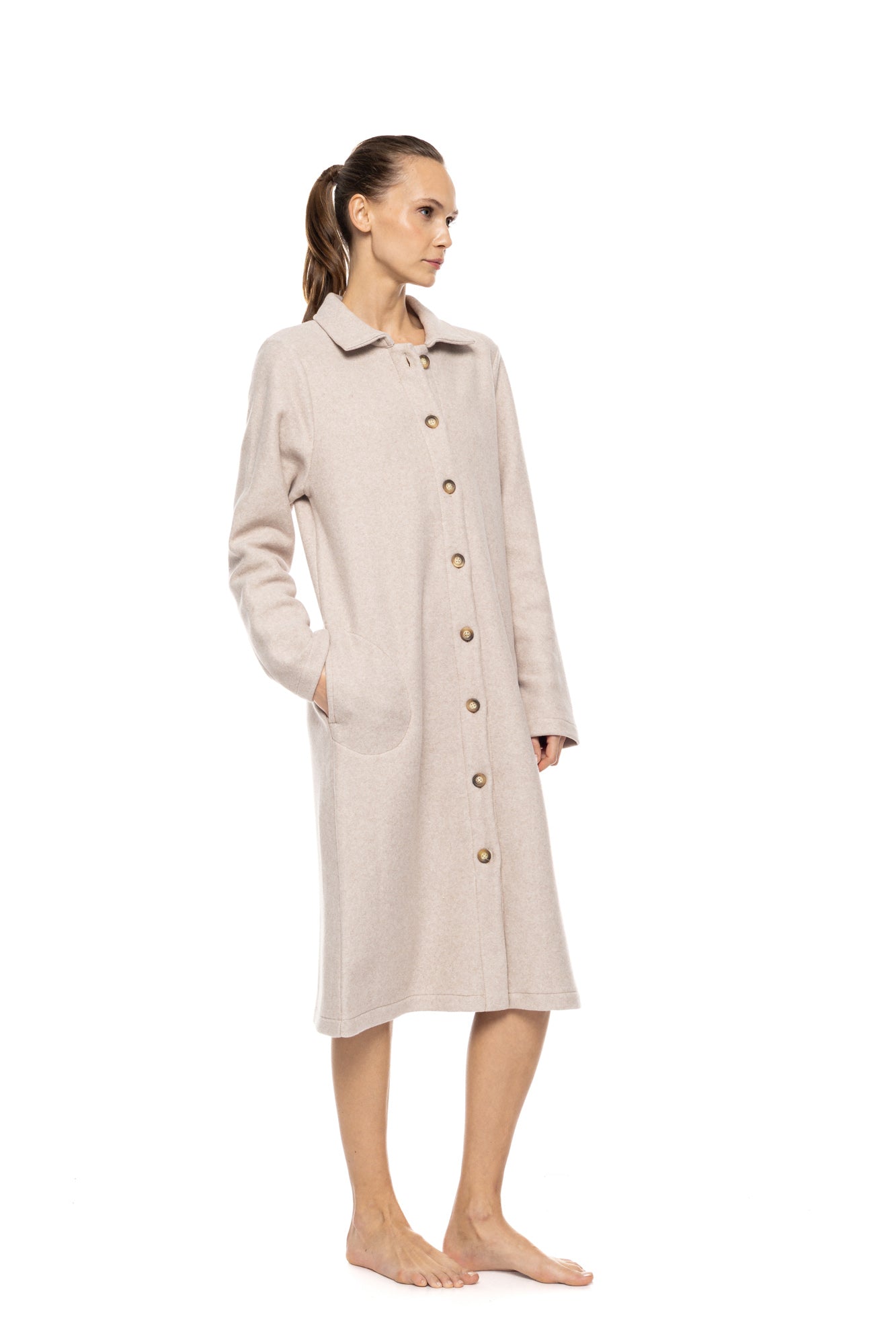 Pink Label - Robe Buttoned Fleece Alpine