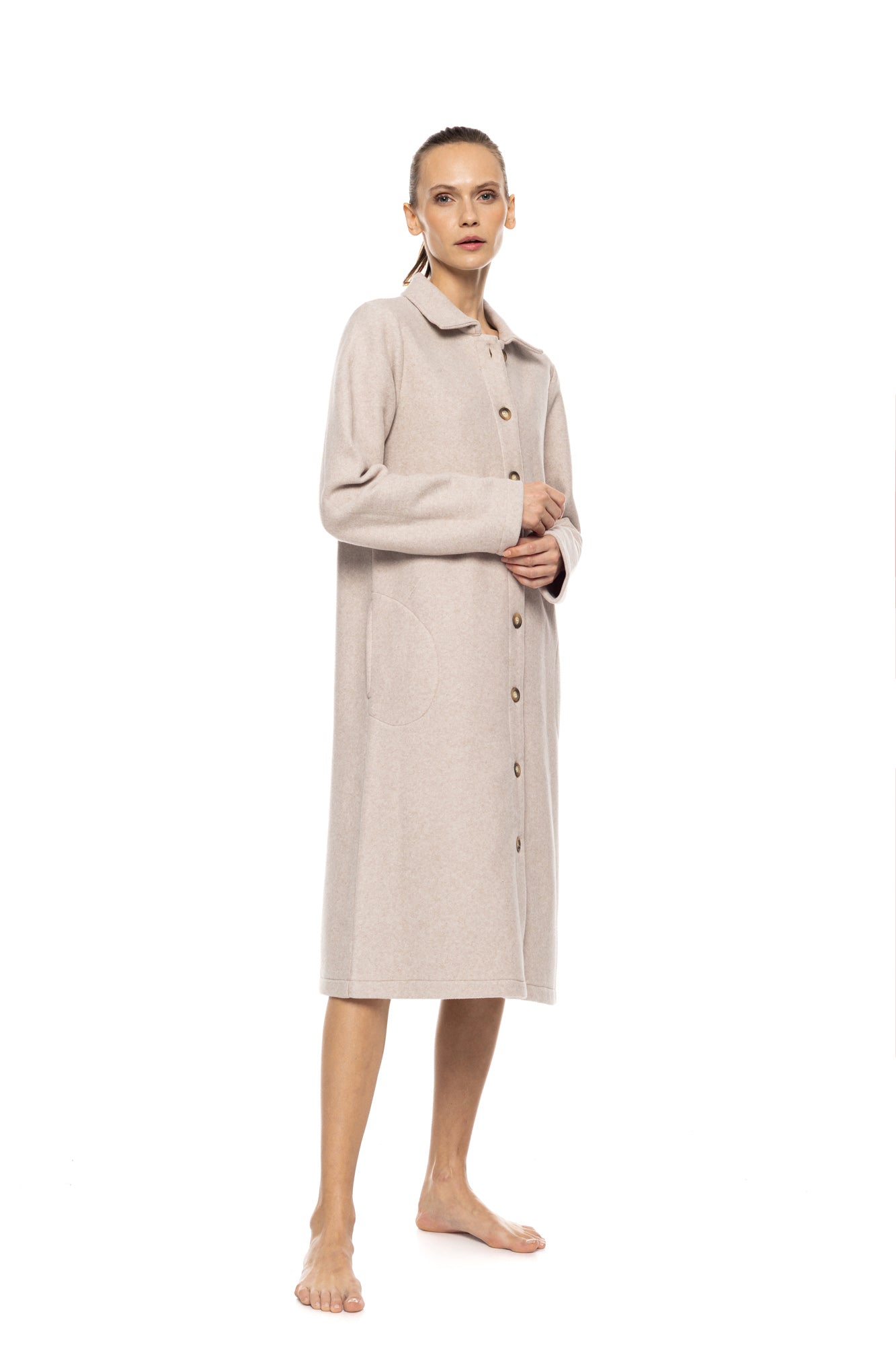 Pink Label - Robe Buttoned Fleece Alpine