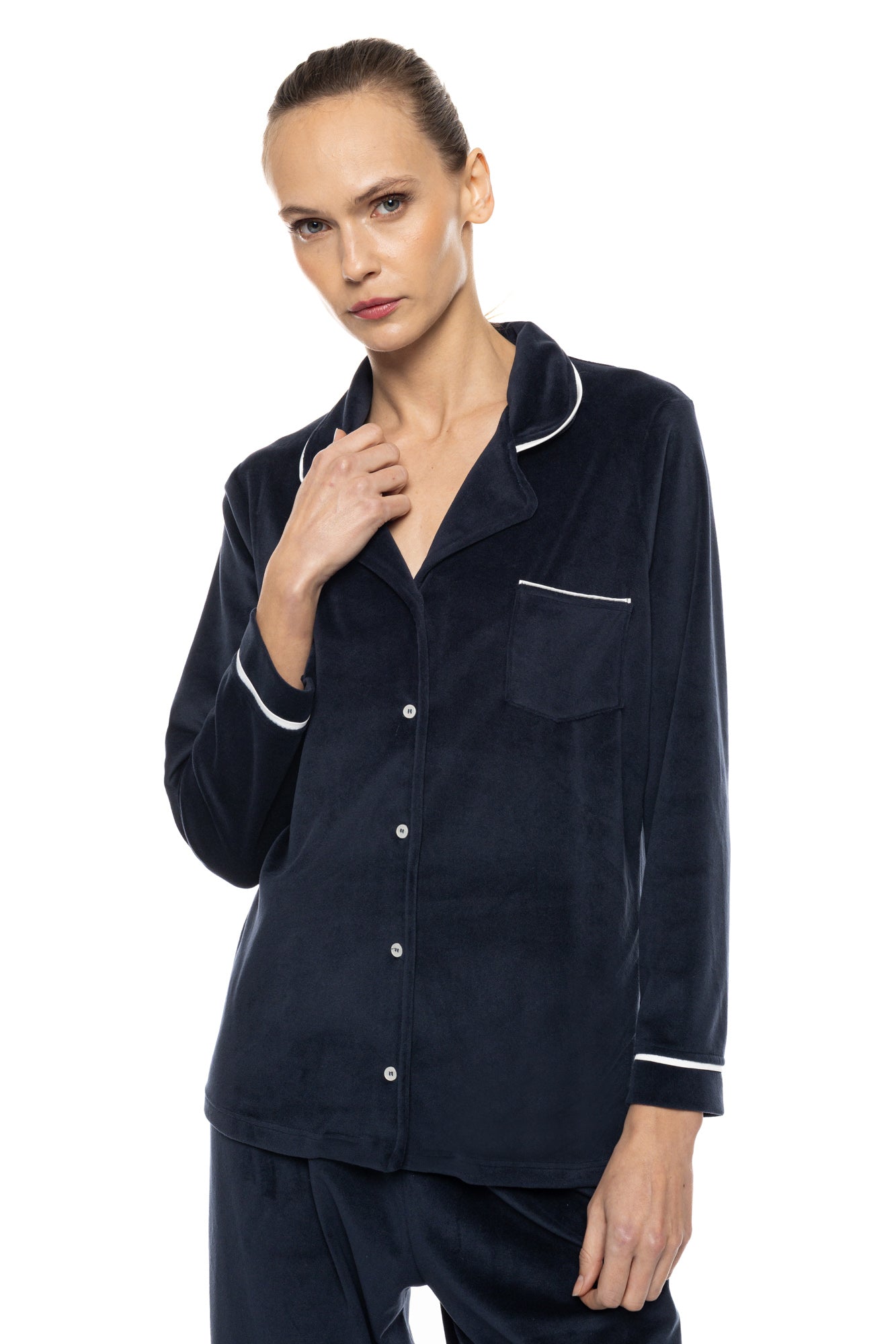 Pink Label - Pyjama Buttoned Soft Velvet