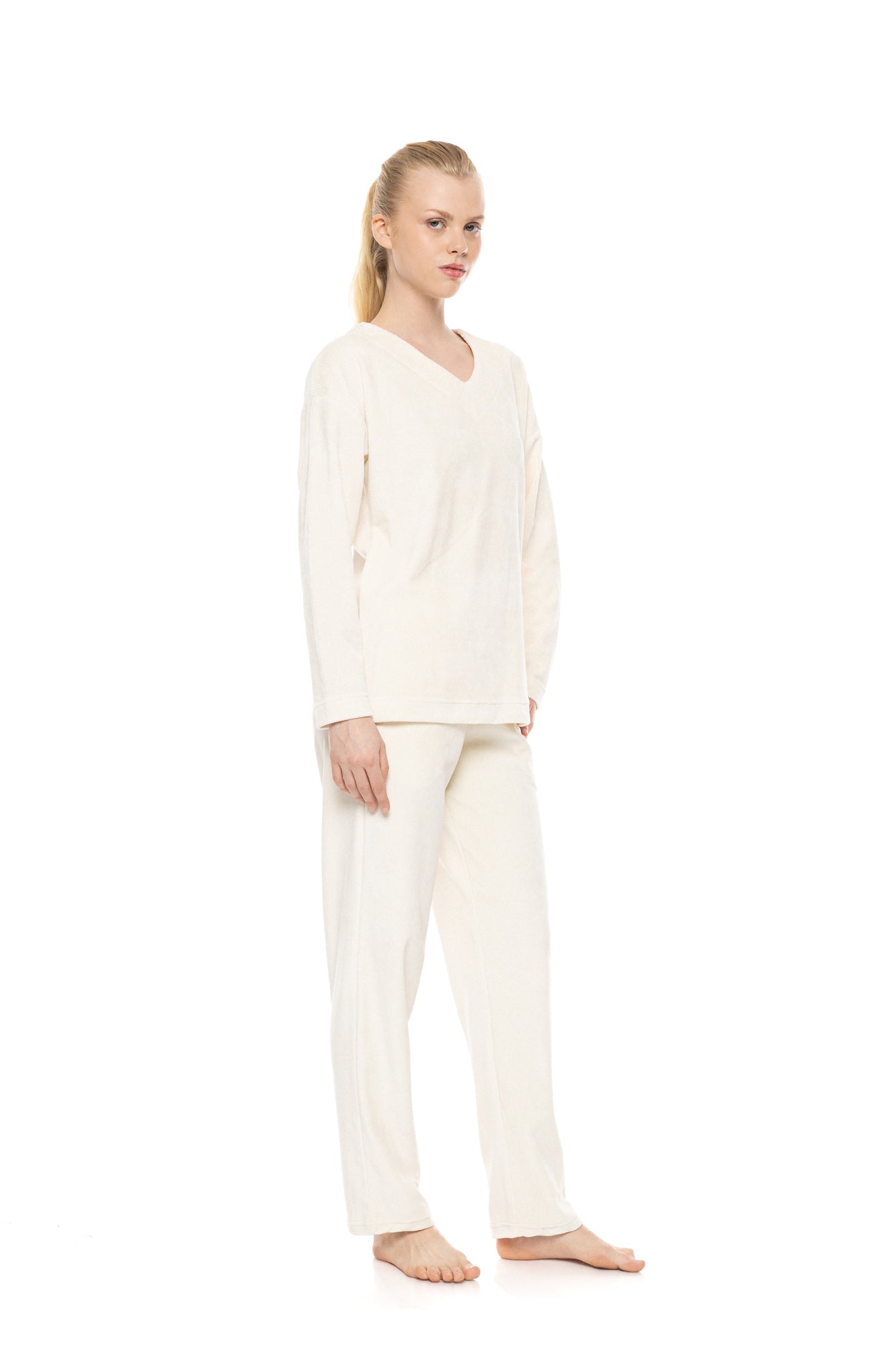 Pink Label - Loungewear V Velvet Stripe