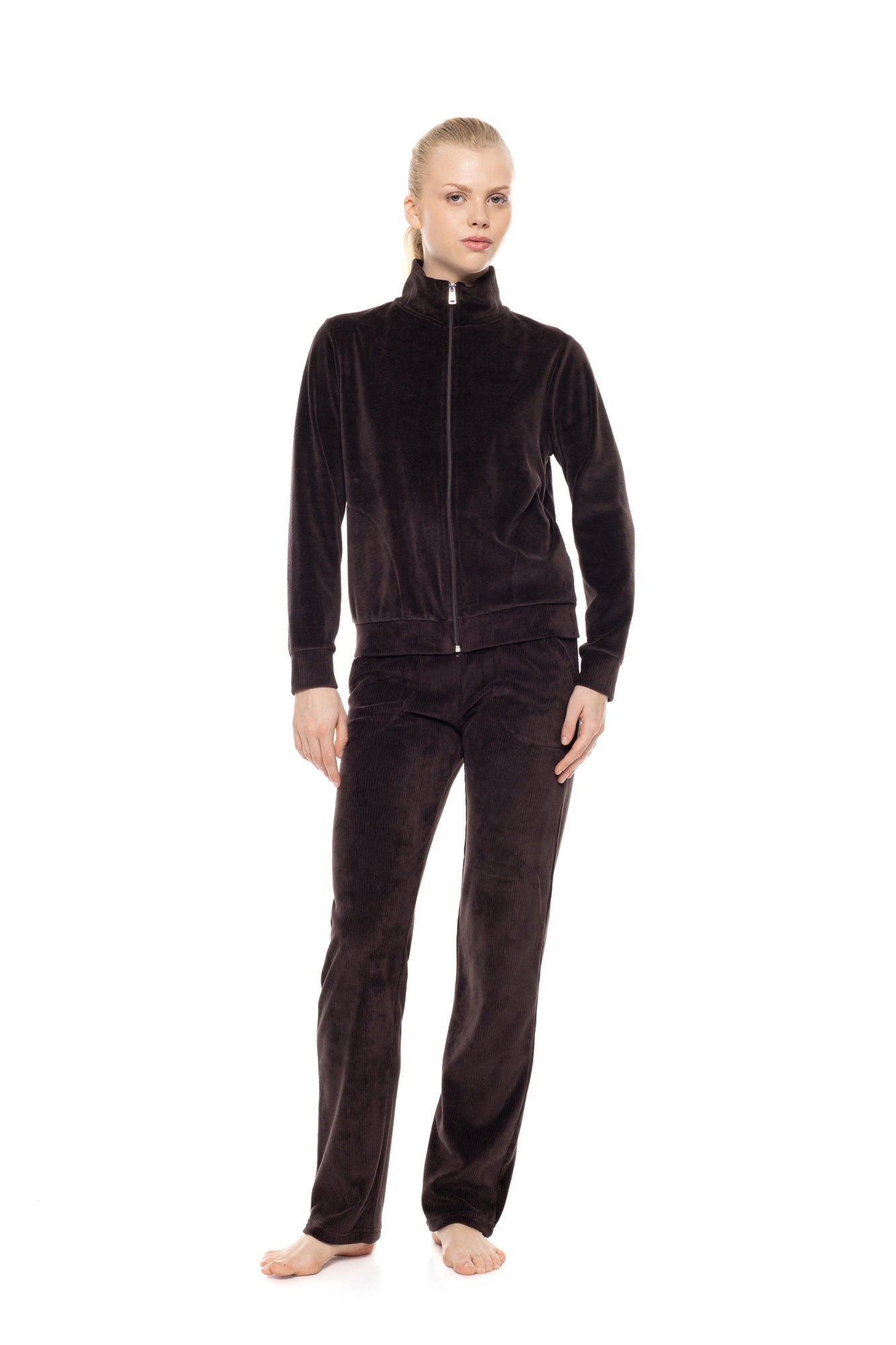 Pink Label - Trucksuit High Neck Velvet Stripe