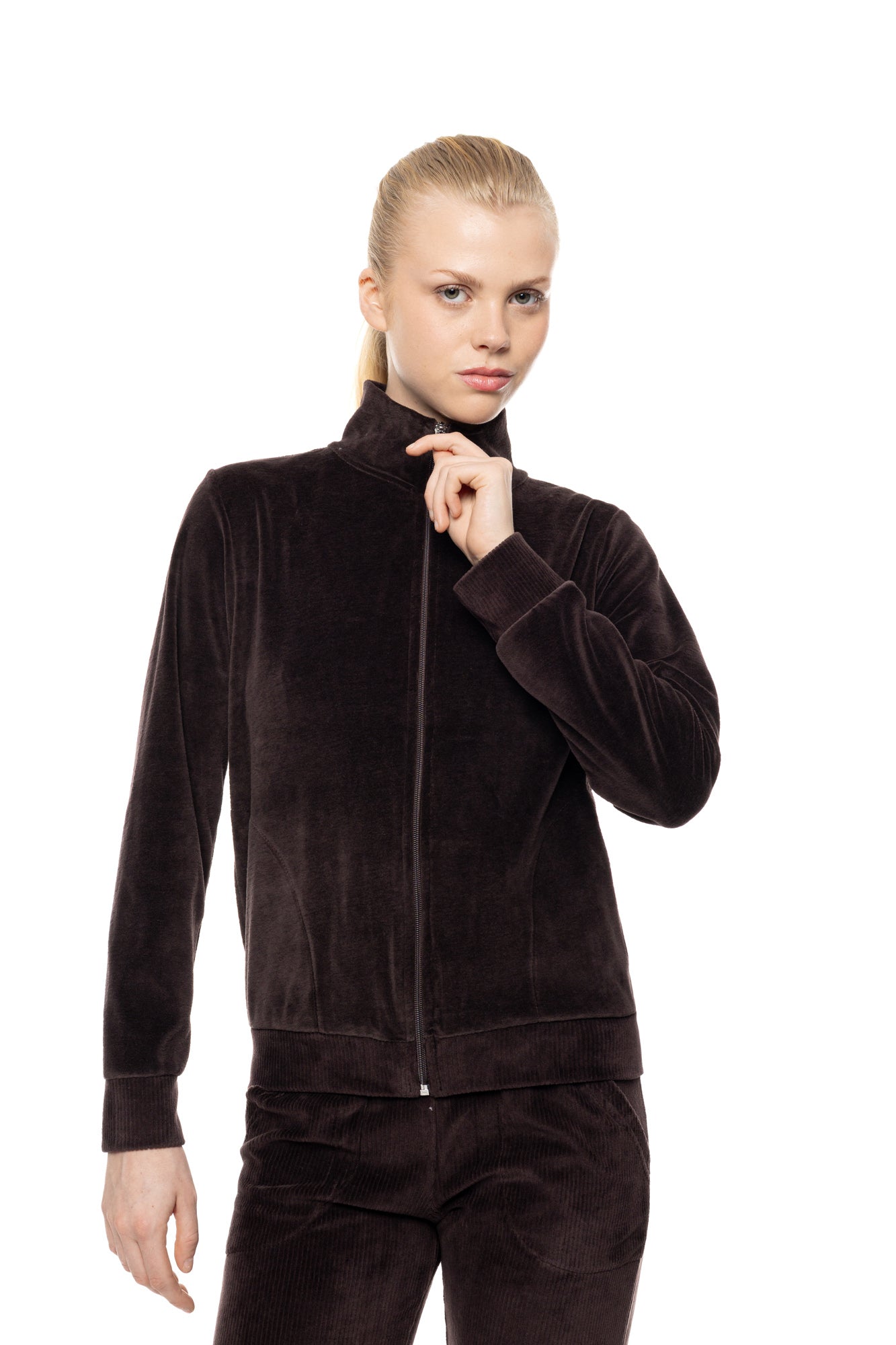 Pink Label - Trucksuit High Neck Velvet Stripe