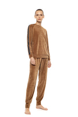 Pink Label - Loungewear Velvet Furley Stripe