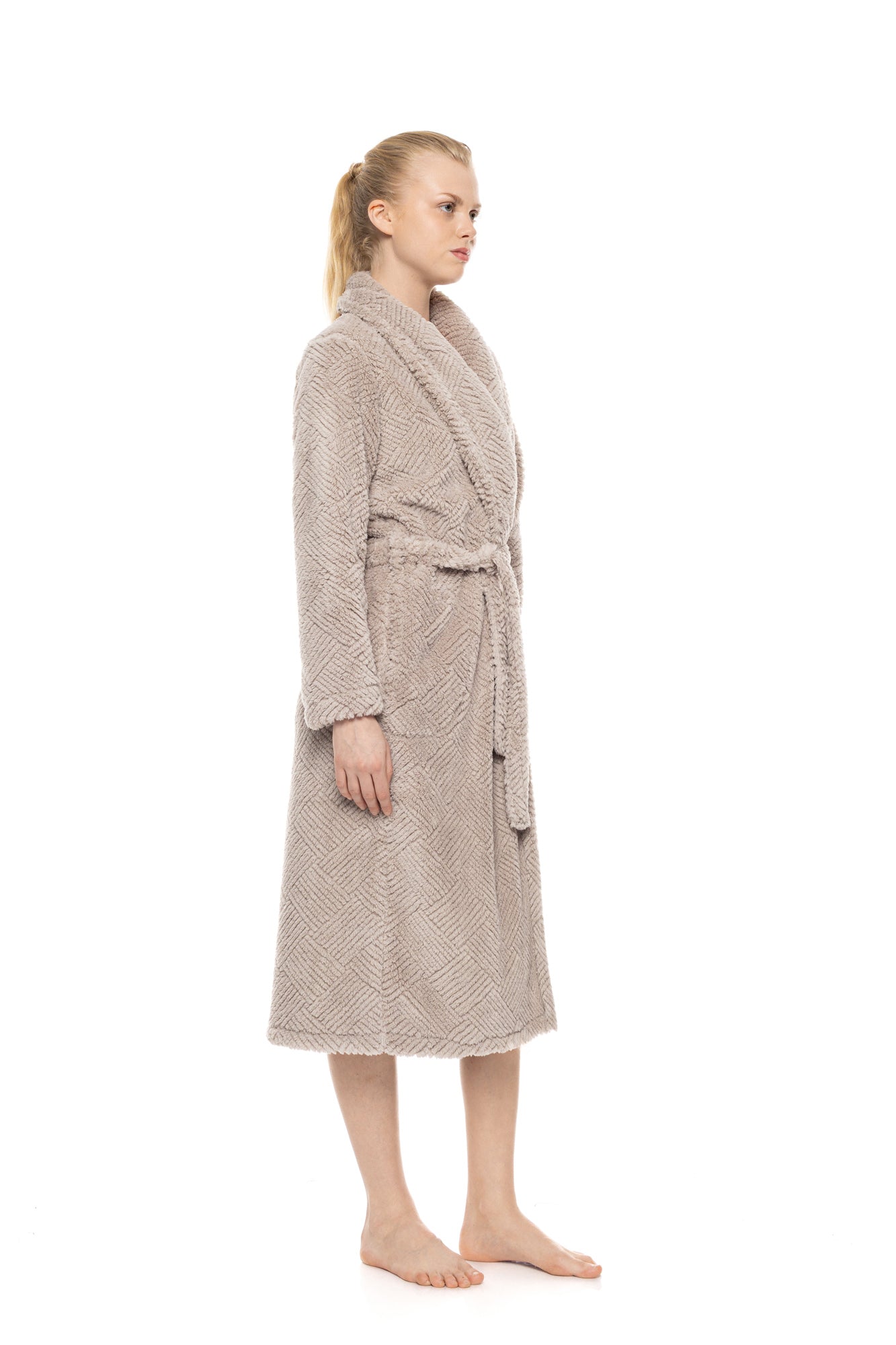 Pink Label - Robe Long Fleece Jaquard
