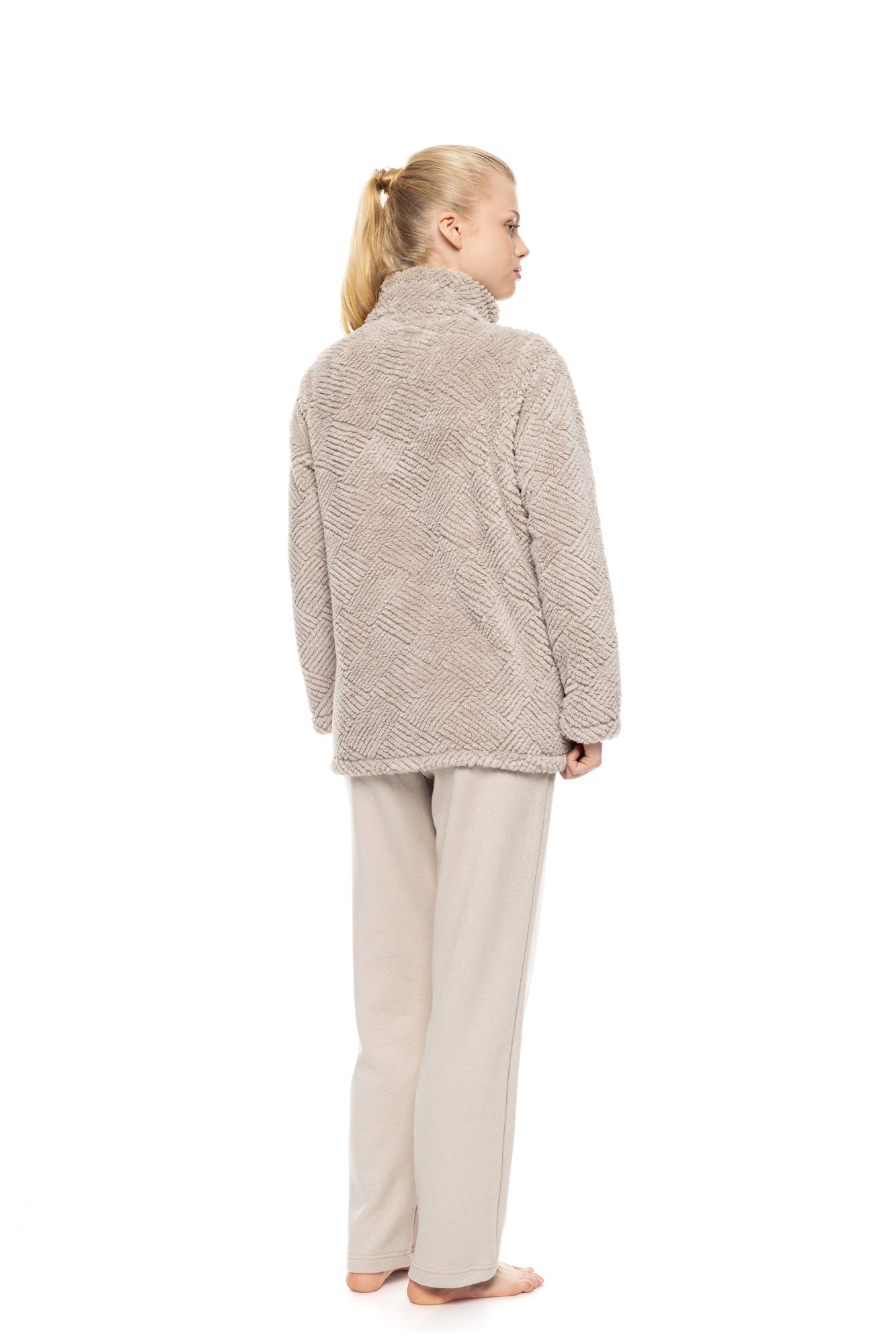 Pink Label - Robe Zipper Fleece Jaquard