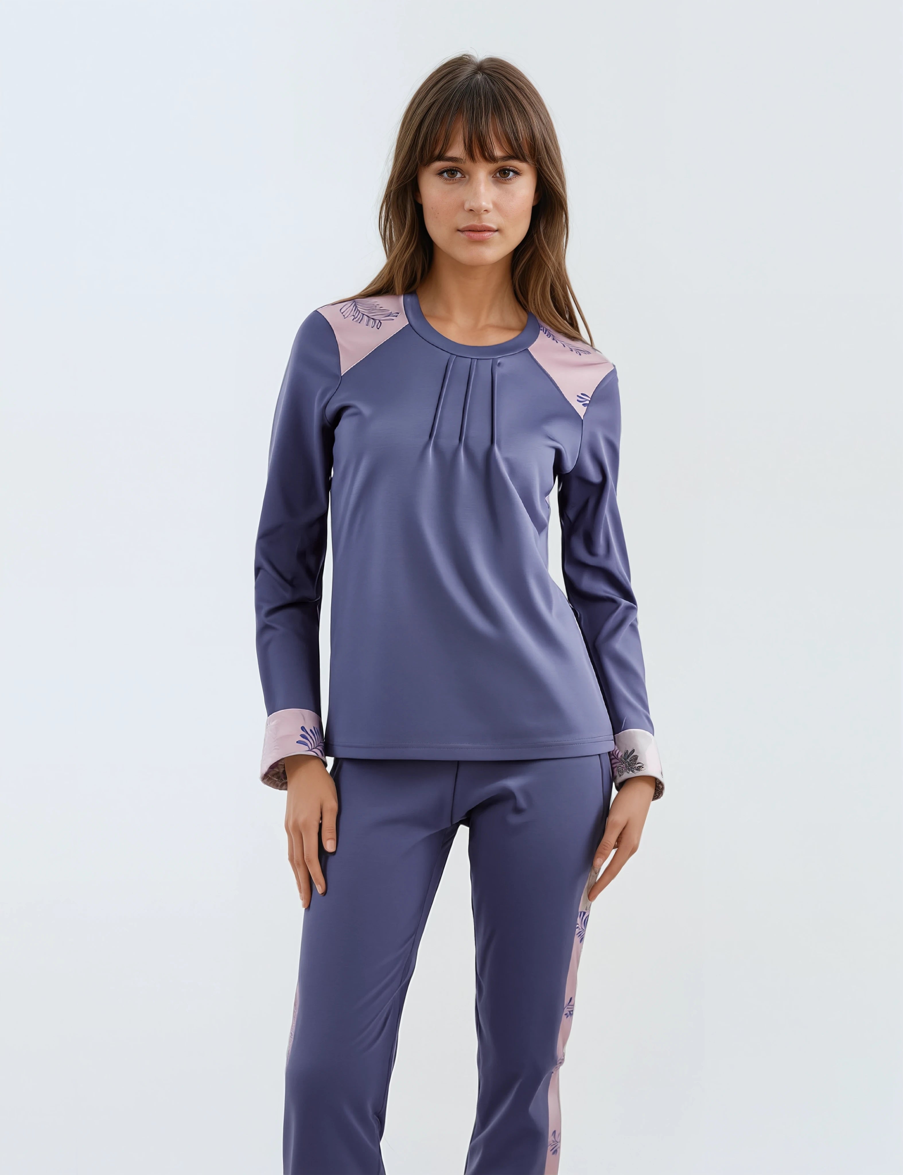 Pink Label - Pyjama Purple Leaves