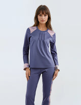 Pink Label - Pyjama Purple Leaves