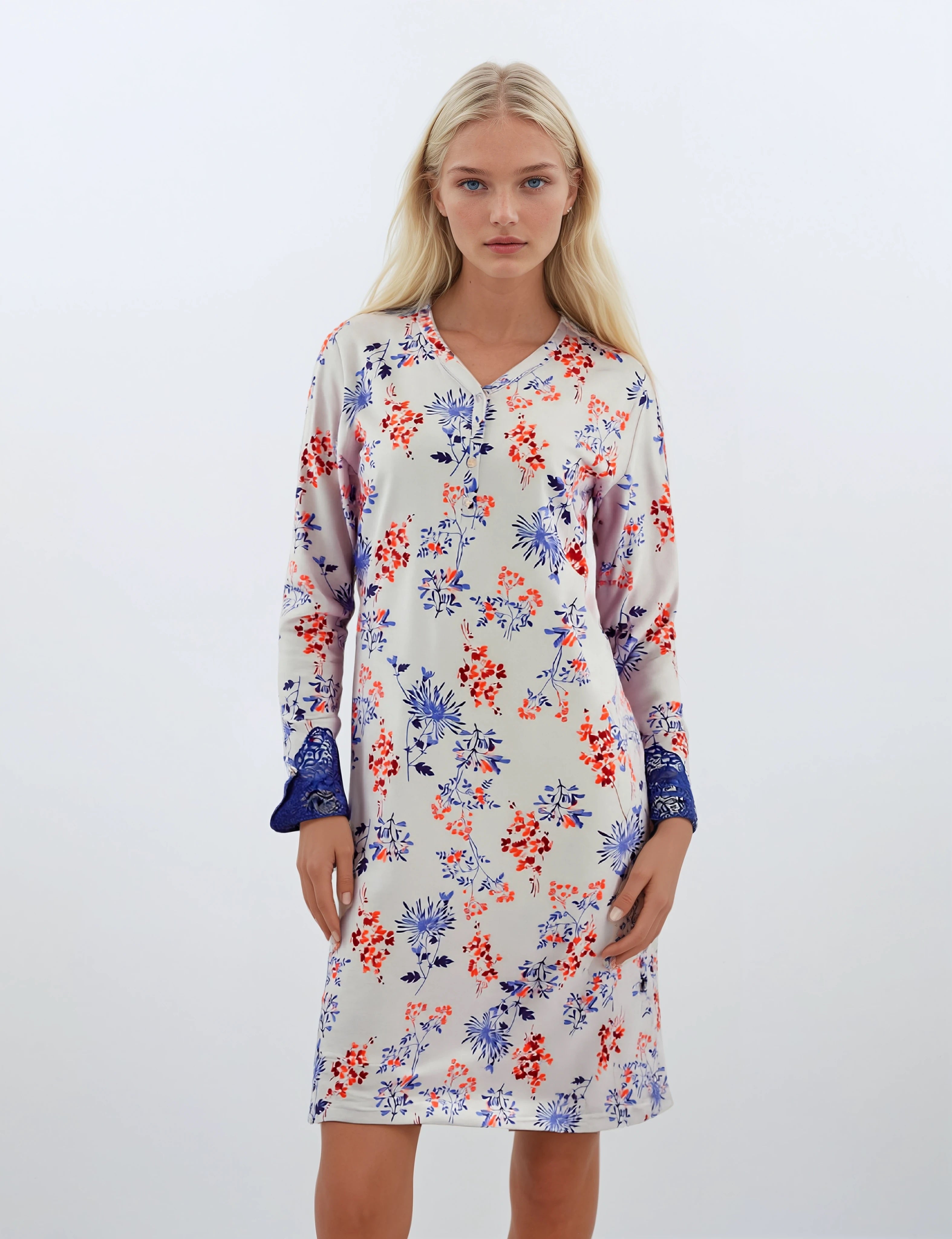 Pink Label - Nightgown Blue Flowers