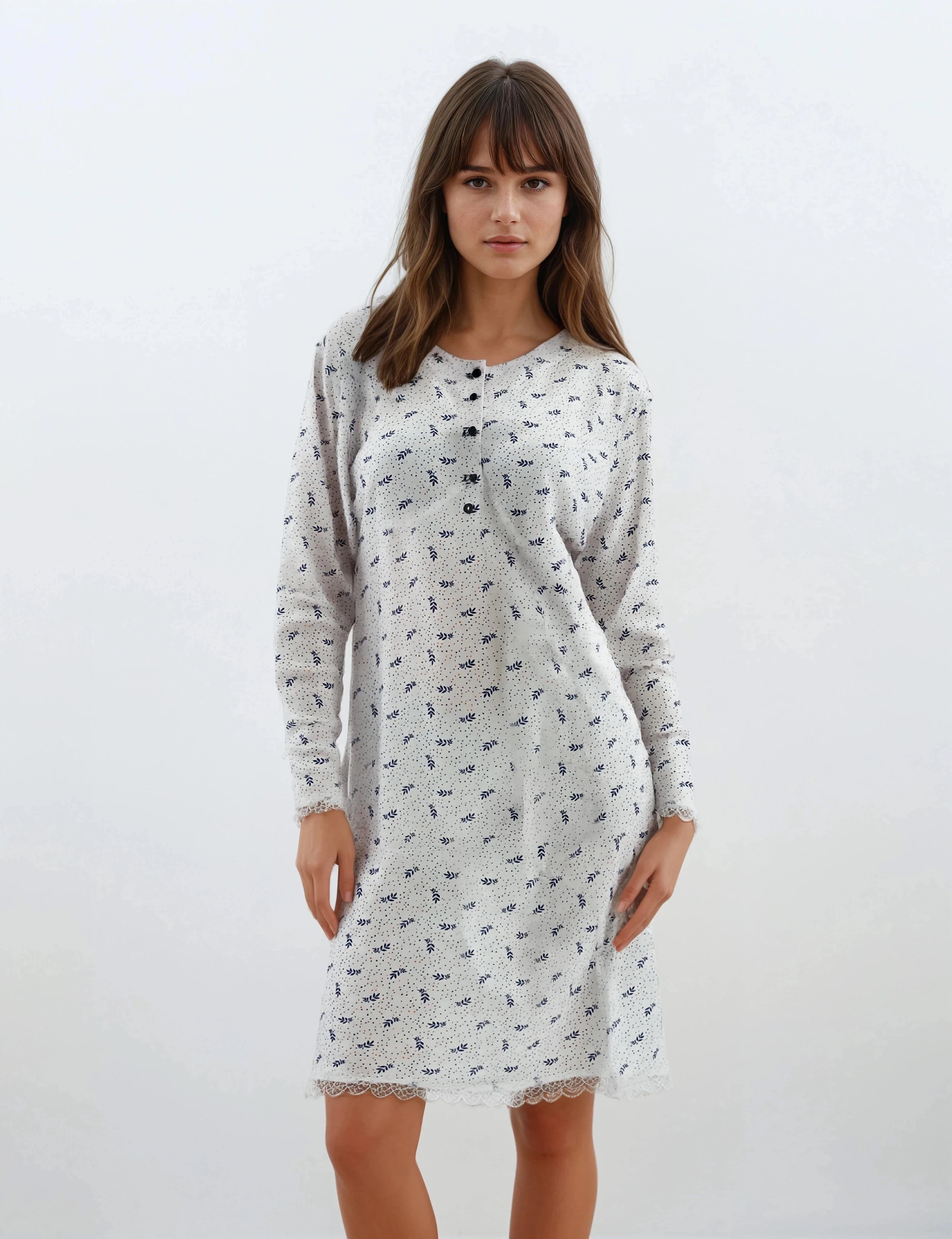 Pink Label - Nightgown White Flower