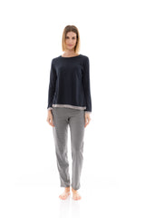 Pink Label - Pijama Grey Stripe