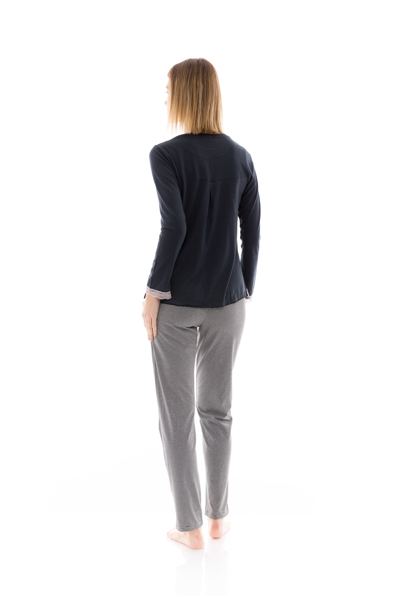 Pink Label - Pijama Grey Stripe