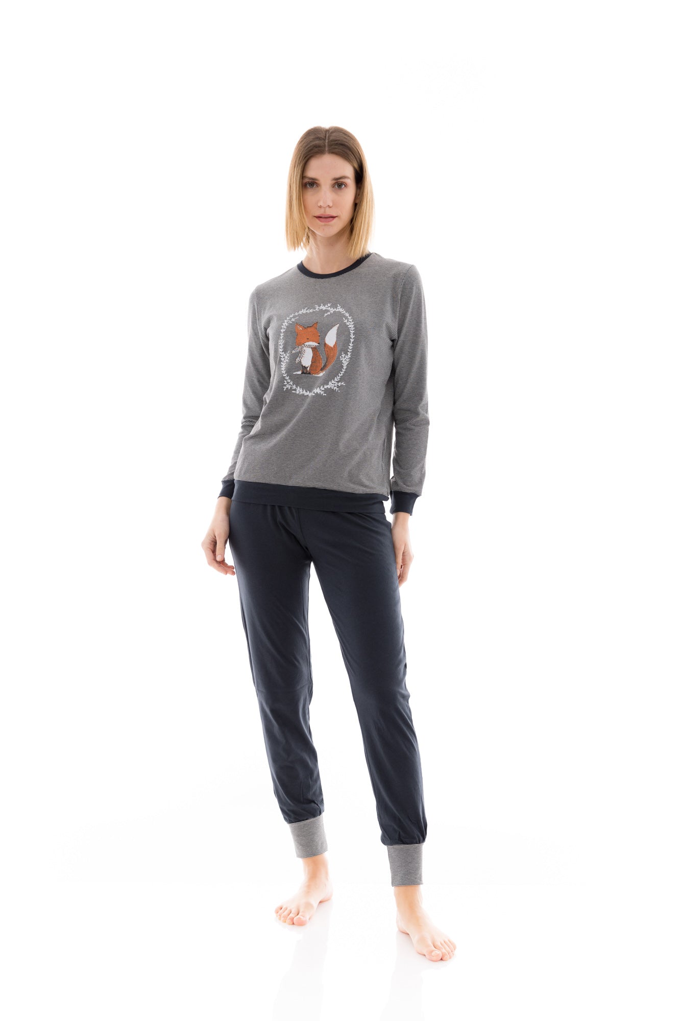 Pink Label - Pijama Grey Stripe