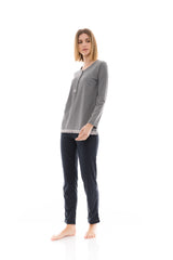 Pink Label - Pijama Grey Stripe