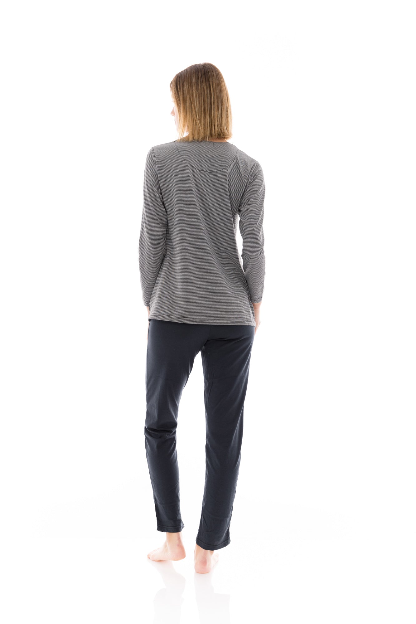 Pink Label - Pijama Grey Stripe