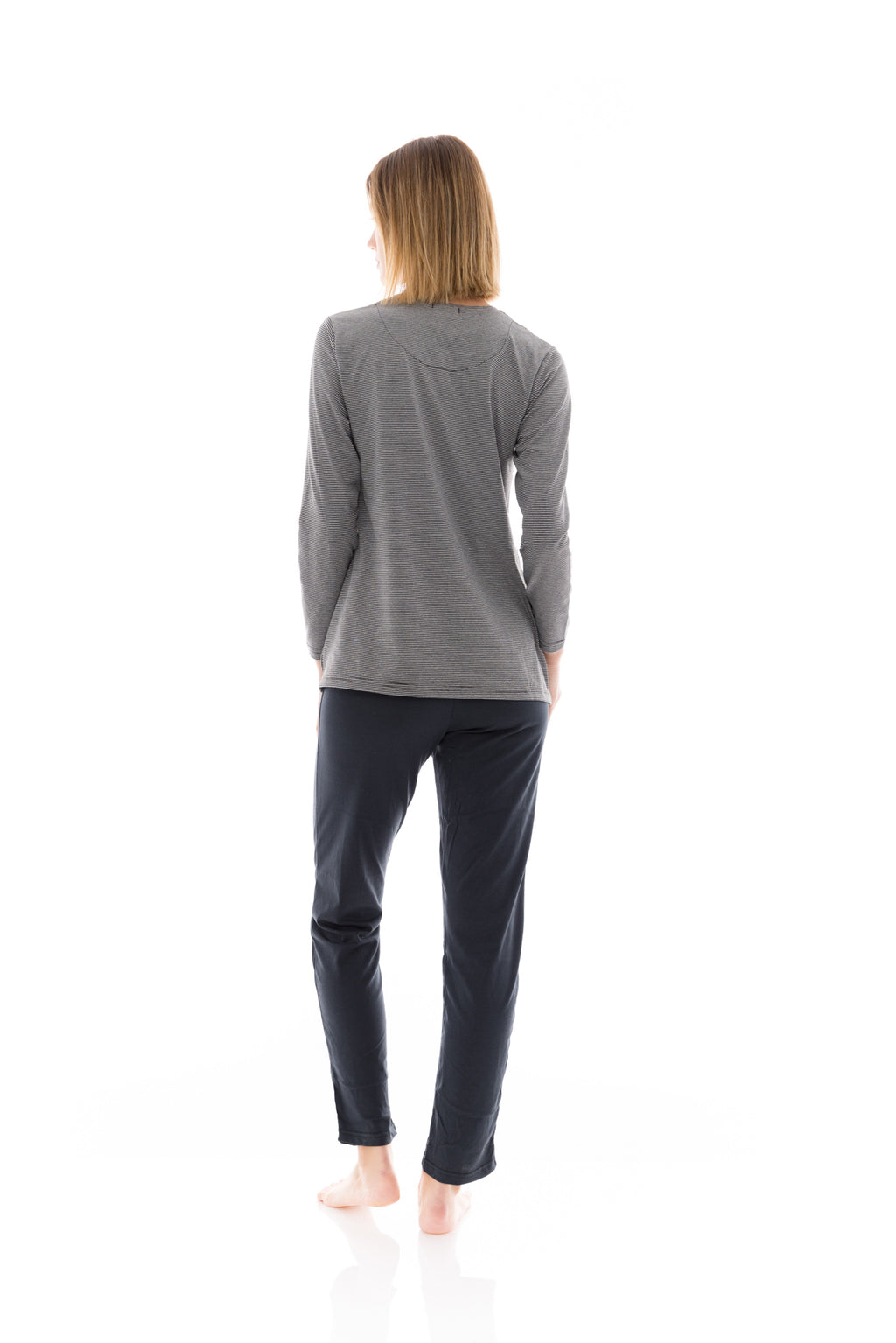 Pink Label - Pijama Grey Stripe