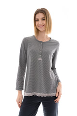 Pink Label - Pijama Grey Stripe