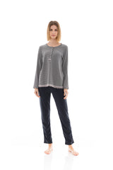 Pink Label - Pijama Grey Stripe