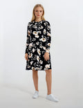 Pink Label - Nightgown Black Flowers