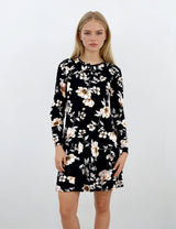 Pink Label - Nightgown Black Flowers