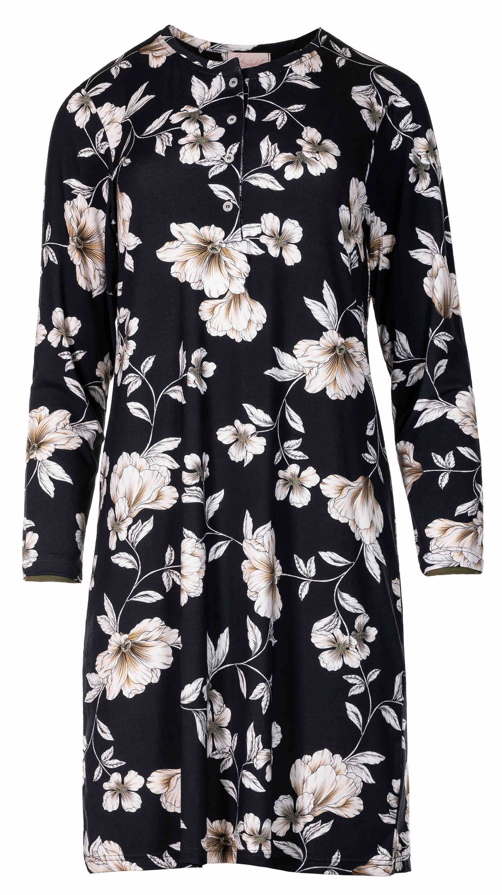 Pink Label - Nightgown Black Flowers