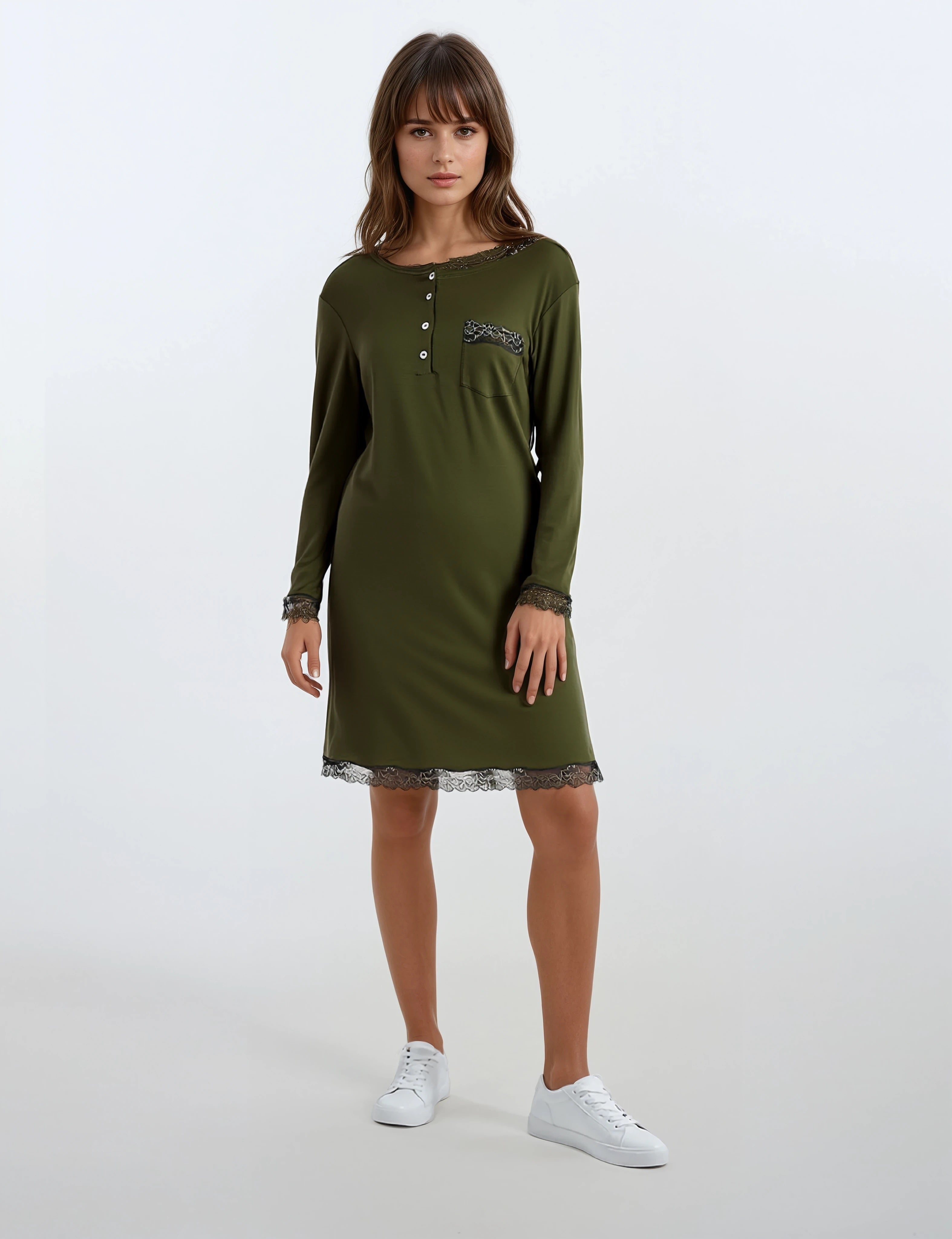 Pink Label - Nightgown Black Flowers