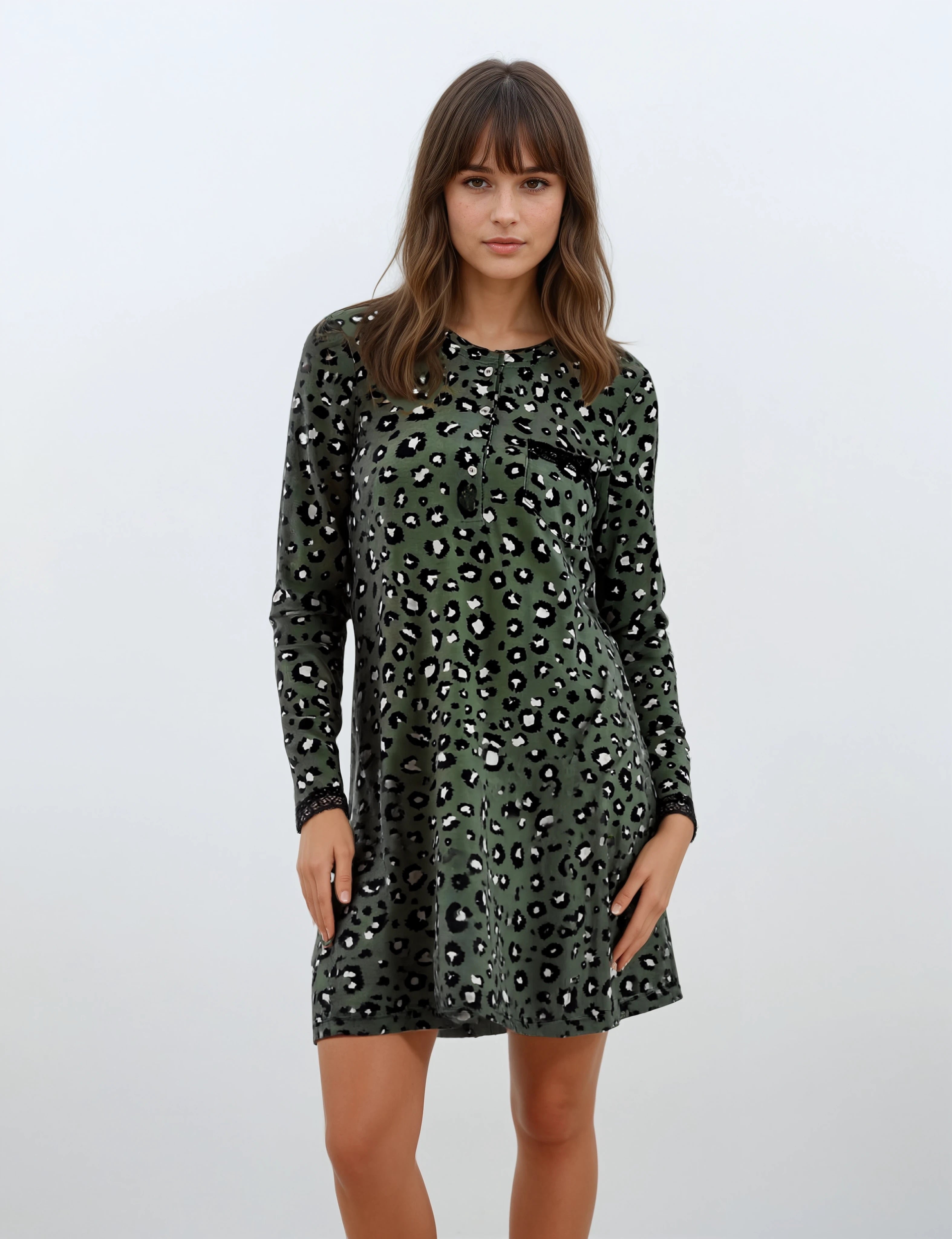 Pink Label - Nightgown Green Leo