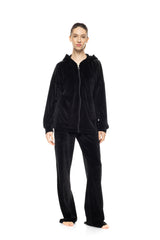 Pink Label - Velvet Tracsuit Set Wide Fit Hood