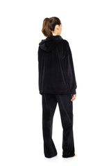 Pink Label - Velvet Tracsuit Set Wide Fit Hood