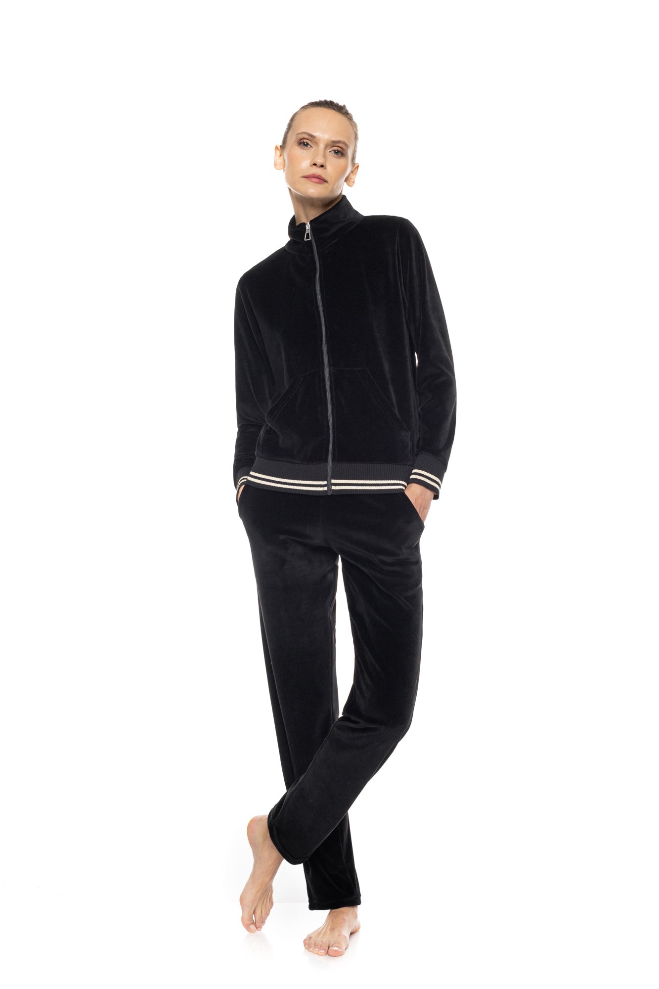 Pink Label - Trucksuit High Neck Velvet Knit Gold