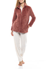 Pink Label - Robe Zipper Fleece Waffle