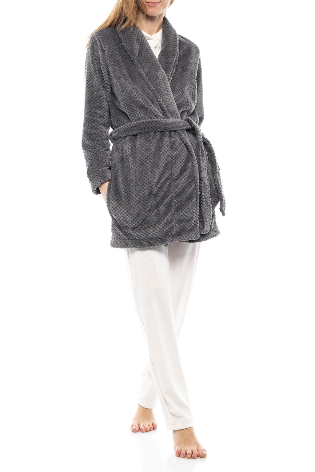 Pink Label - Robe Fleece Waffle