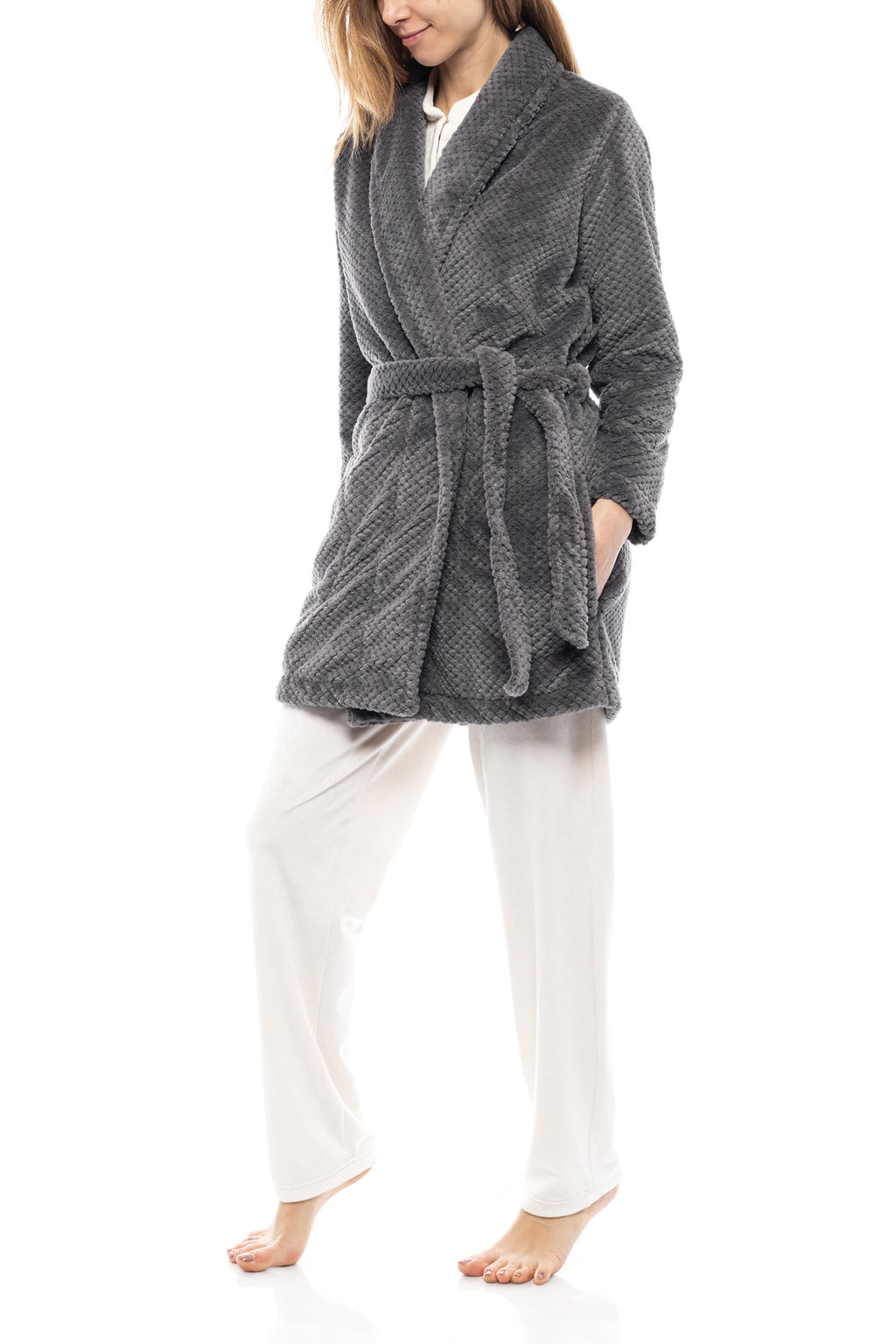 Pink Label - Robe Fleece Waffle
