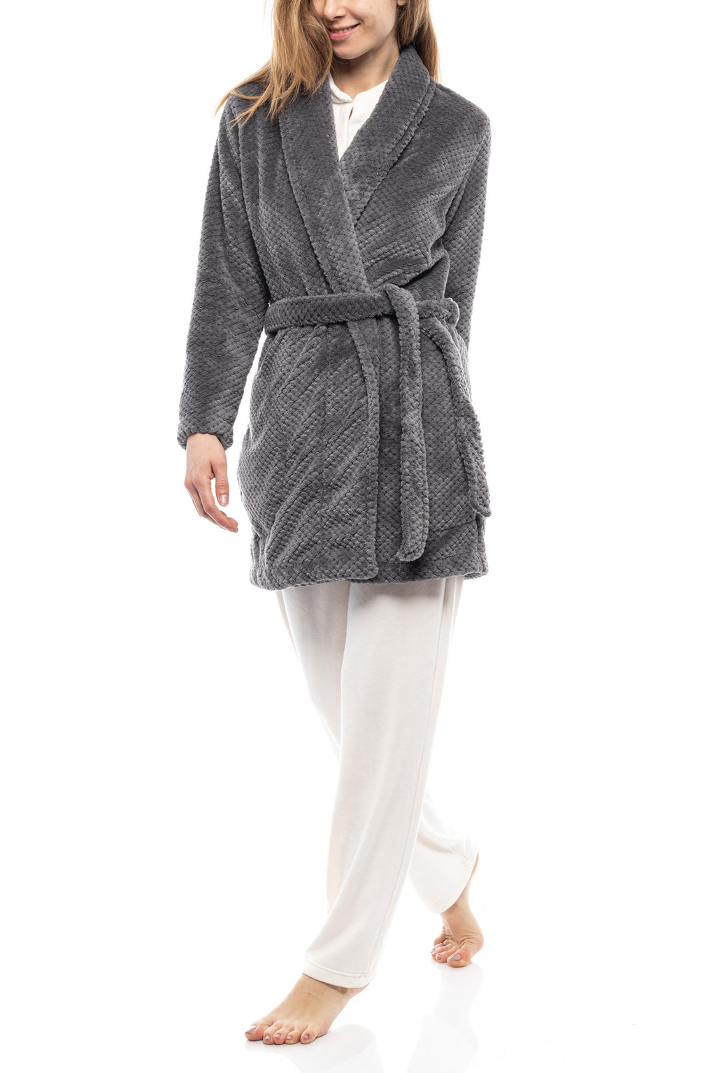 Pink Label - Robe Fleece Waffle