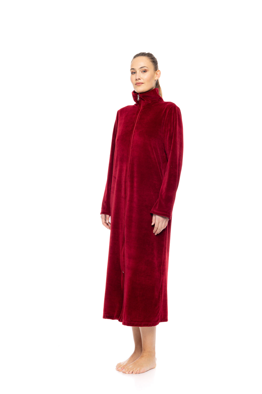 Pink Label - Robe Long Velvet Zipper Nos