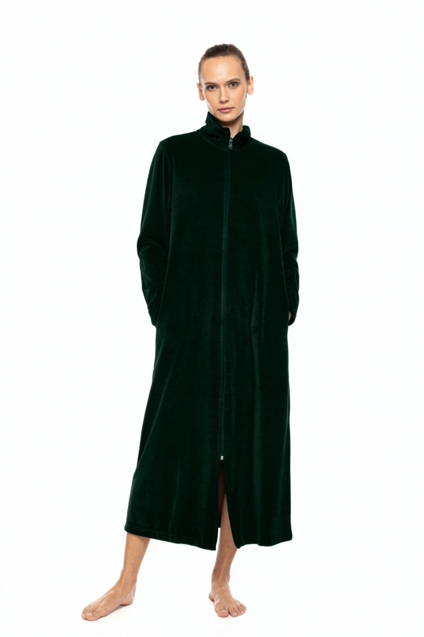 Pink Label - Robe Long Velvet Zipper Nos