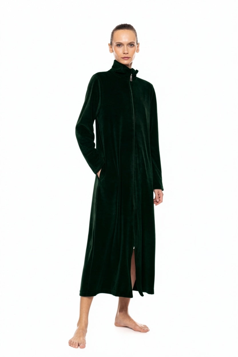 Pink Label - Robe Long Velvet Zipper Nos