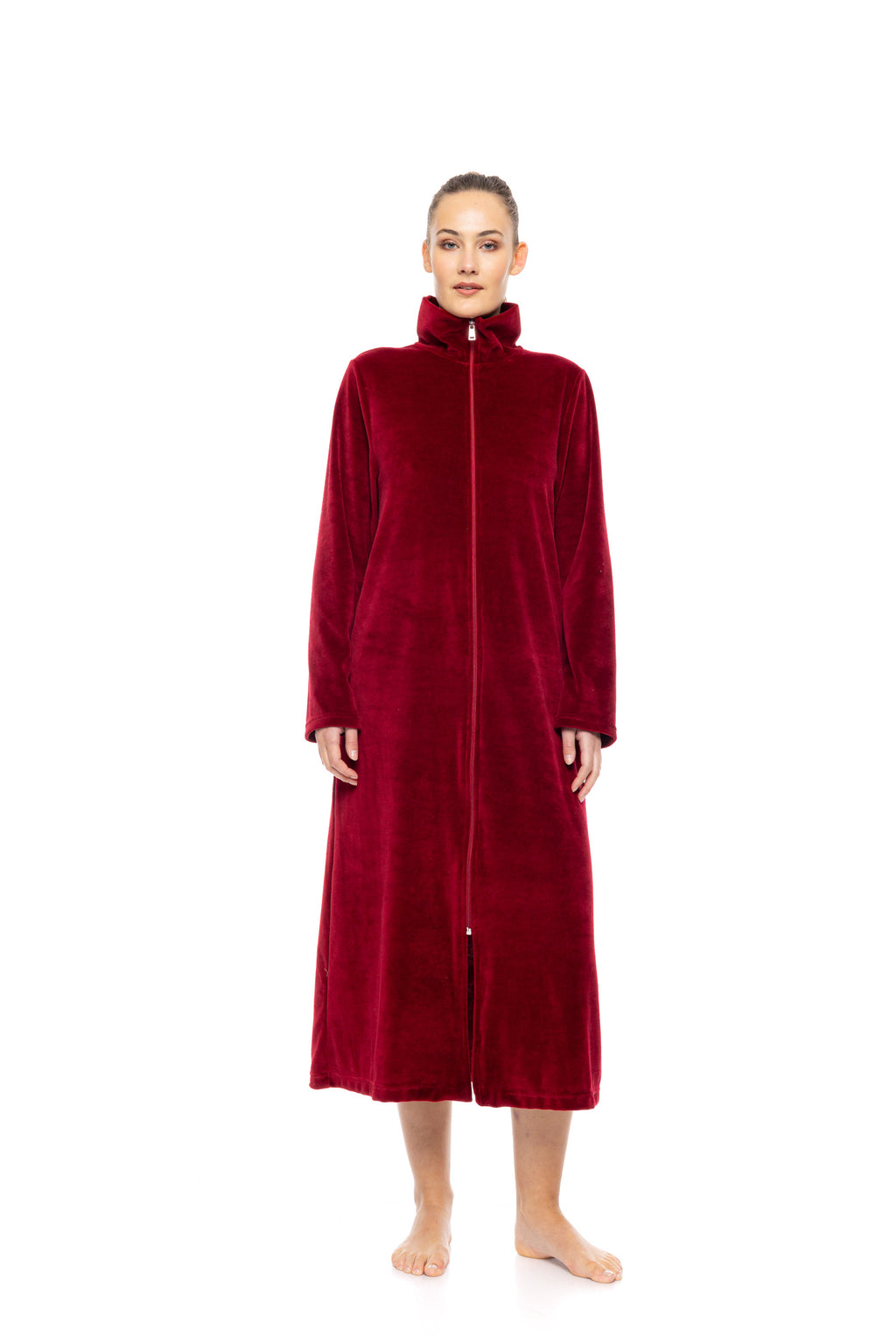 Pink Label - Robe Long Velvet Zipper Nos