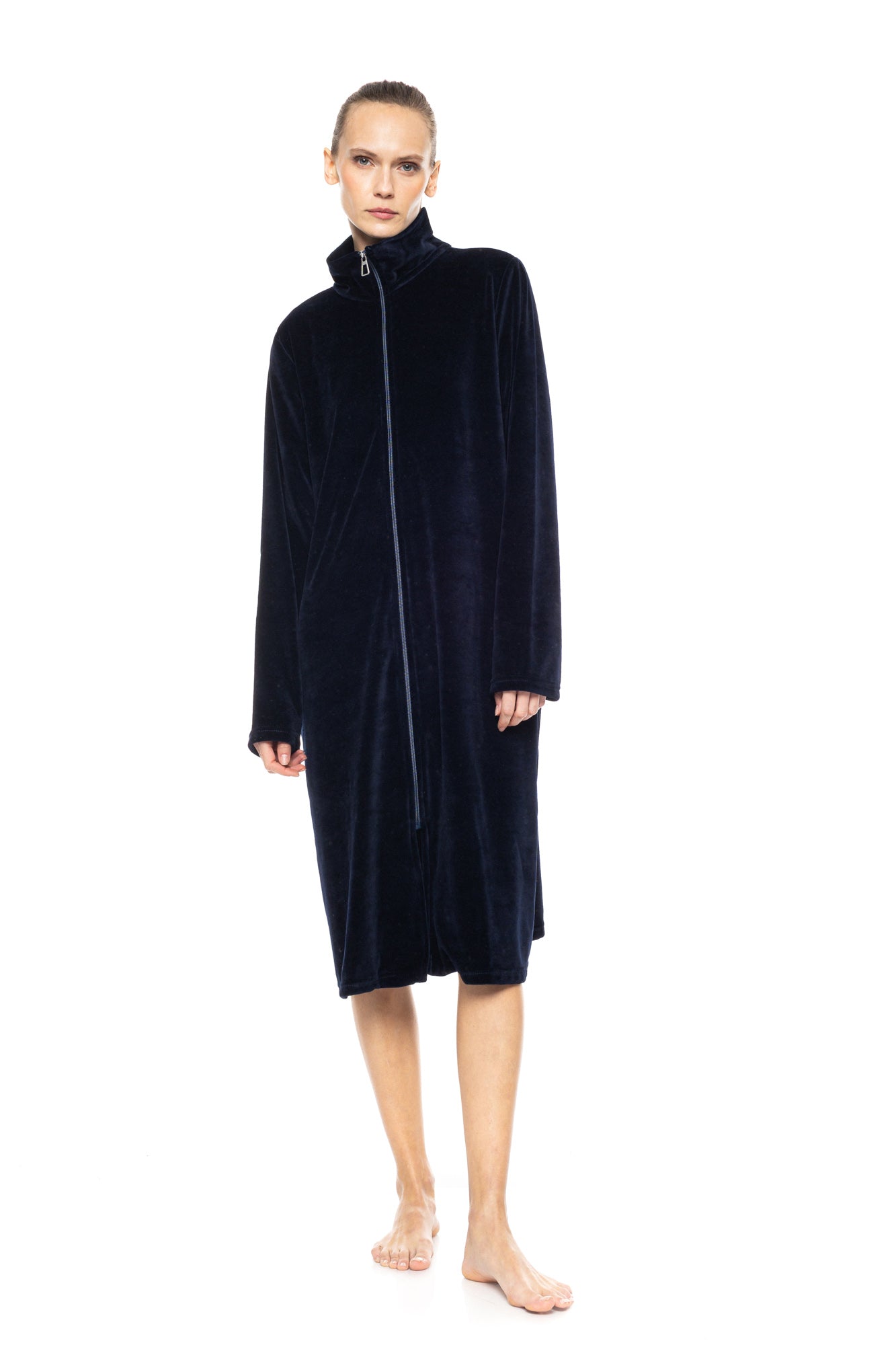 Pink Label - Robe Long Velvet Zipper Nos