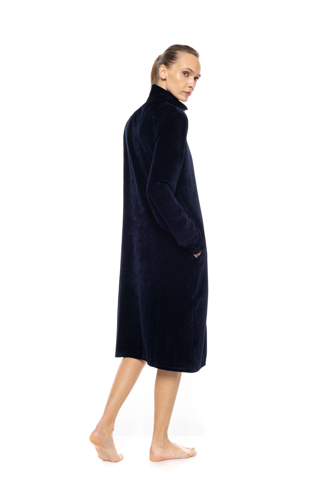 Pink Label - Robe Long Velvet Zipper Nos